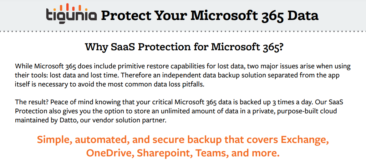 Protect Your Microsoft 365 Data with Tigunia