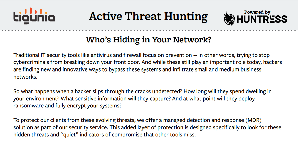 Active Threat Hunting from Tigunia