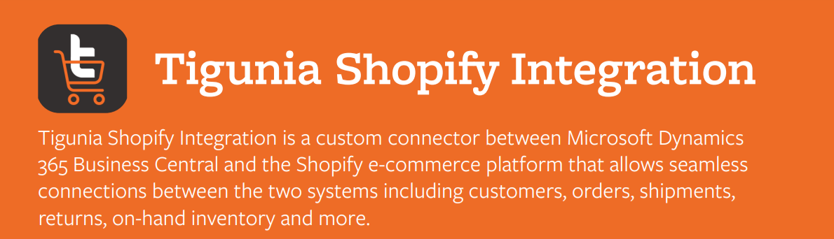Tigunia Shopify Integration with Business Central